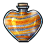 Heart Jar of Gold and Silver Sand
