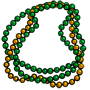 Green and Gold Mardi Gras Necklace