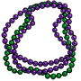 Purple and Green Mardi Gras Necklace