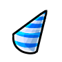 Azure Right-Tilted Party Hat