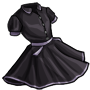 Black Retro Buttoned Dress
