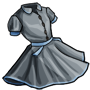 Gray Retro Buttoned Dress