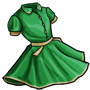 Green Retro Buttoned Dress