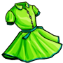 Lime Retro Buttoned Dress