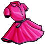 Magenta Retro Buttoned Dress