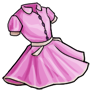 Pink Retro Buttoned Dress