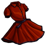 Red Retro Buttoned Dress