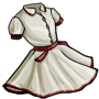 White Retro Buttoned Dress