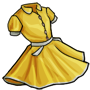 Yellow Retro Buttoned Dress