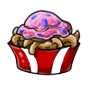 Bubblegum Ice Cream Topped Funnel Cake