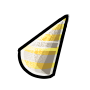 Gold and Silver Right-Tilted Party Hat