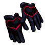 Black Open Heart Gloves