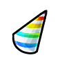 Rainbow Right-Tilted Party Hat