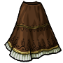 Chocolate Long Embroidered Skirt