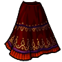 Crimson Long Embroidered Skirt