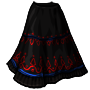 Dark Long Embroidered Skirt