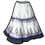 White Long Embroidered Skirt