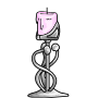 Steel Dark Pink Candle Holder